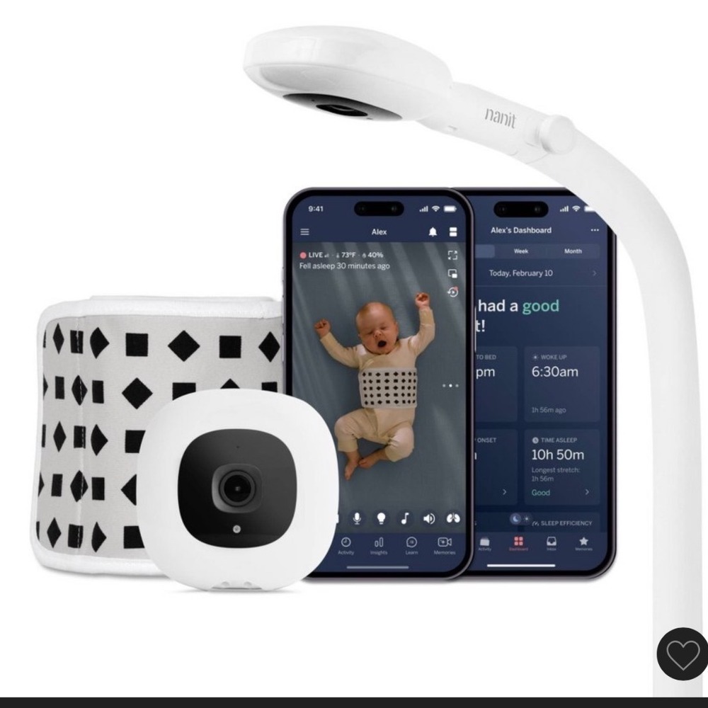 Nanit Pro Smart Baby Monitor Camera Floor Stand White Sleep Tracker NWT